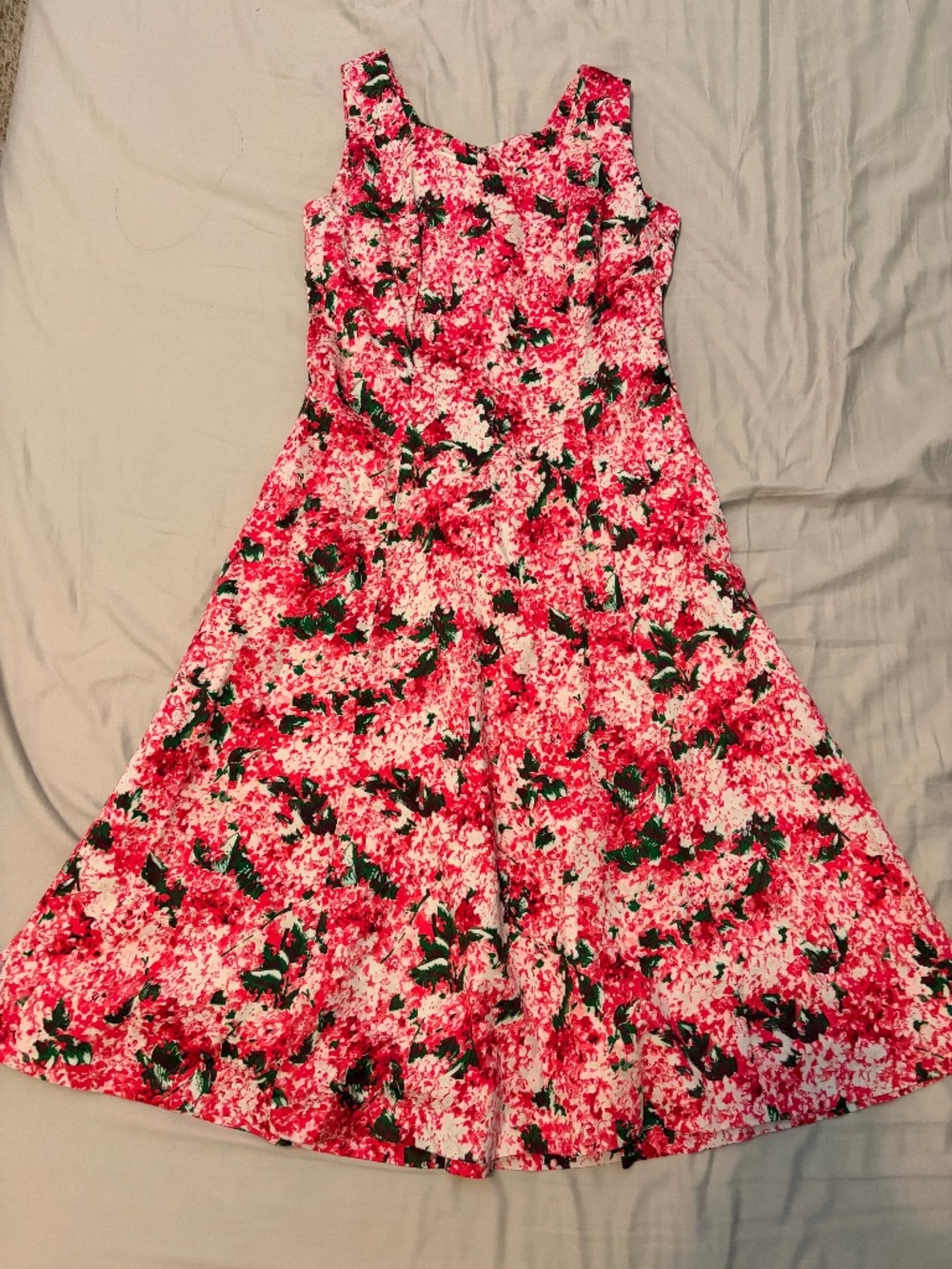 Talbots Dress Floral Pink and Green Fit and Flare